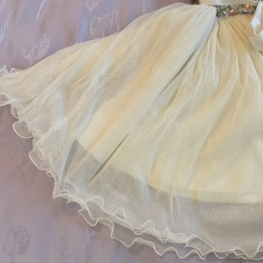 Girls 6 American Princess Multicolor Sequin Wedding Party Dress